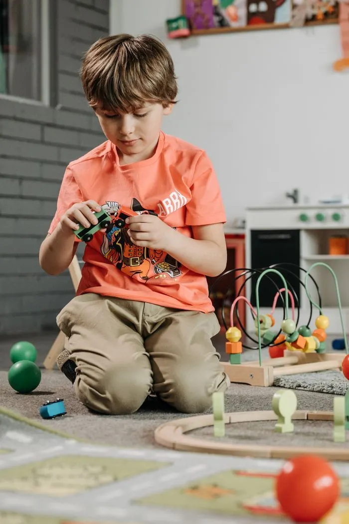 Therapist and child learning together